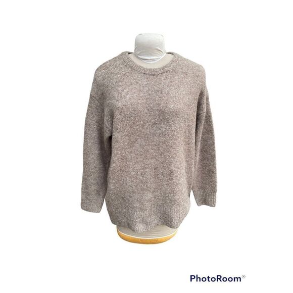 Old Navy Go-Recycled Oversized Pullover Sweater Heather Brown Sz. M - Picture 2 of 13